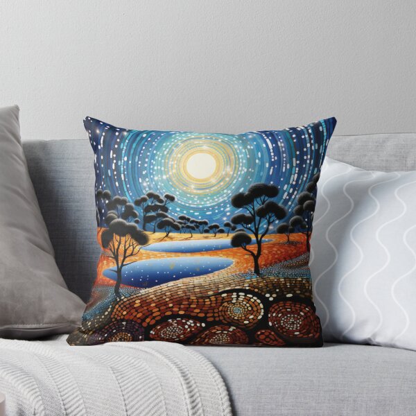 Item preview, Aboriginal Inspired Dot Art - Night Local Pond designed and sold by GrinGalore.