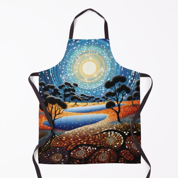 Item preview, Aboriginal Inspired Dot Art - Night Local Pond designed and sold by GrinGalore.