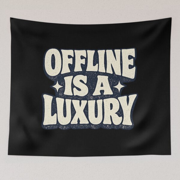 Item preview, Offline Is A Luxury Vintage Retro Typographic T-Shirt designed and sold by PhylonBoxx.