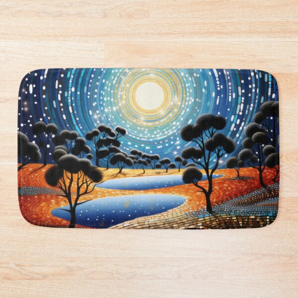 Item preview, Aboriginal Inspired Dot Art - Night Local Pond designed and sold by GrinGalore.