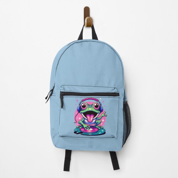 Item preview, DJ Frog Headphones Retro Neon Music Sticker designed and sold by PixelQ.