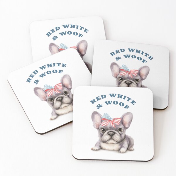 Item preview, Red White and Woof French Bulldog Patriotic designed and sold by olenapetol.