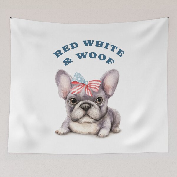 Item preview, Red White and Woof French Bulldog Patriotic designed and sold by olenapetol.