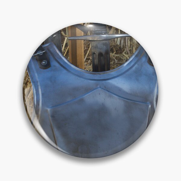 Item preview, Medieval Sword and Steel Breastplate Armor Standing Against Hay Bales at Reenactment designed and sold by Nmallia.