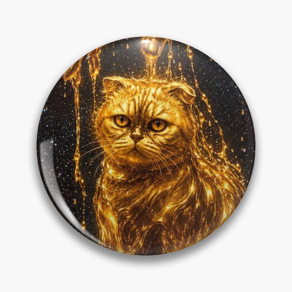 Item preview, Golden Cat of the Cosmos - Born from Starlight and Gold designed and sold by WildCosmos.