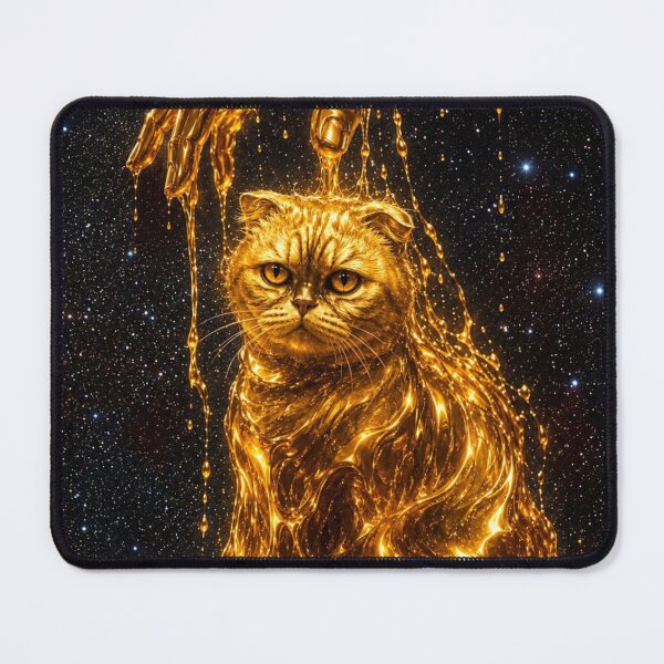 Item preview, Golden Cat of the Cosmos - Born from Starlight and Gold designed and sold by WildCosmos.