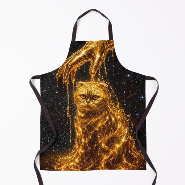 Item preview, Golden Cat of the Cosmos - Born from Starlight and Gold designed and sold by WildCosmos.