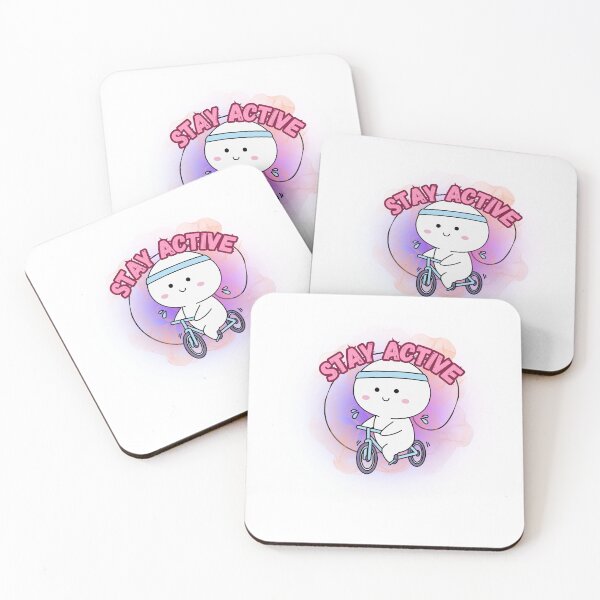 Item preview, Stay Active Cute Cycling Cartoon Sticker | Motivational Fitness Character designed and sold by Palette _Vibes.