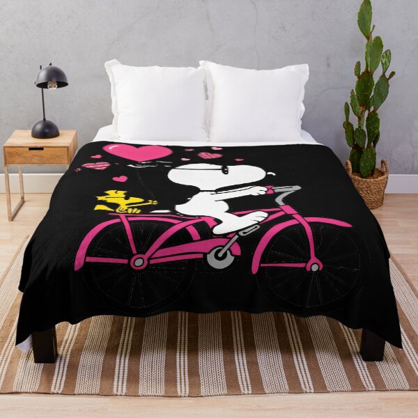 Item preview, Snoopy Woodstock Love Bicycle Peanuts Valentine Fan designed and sold by LysiTHWIP.