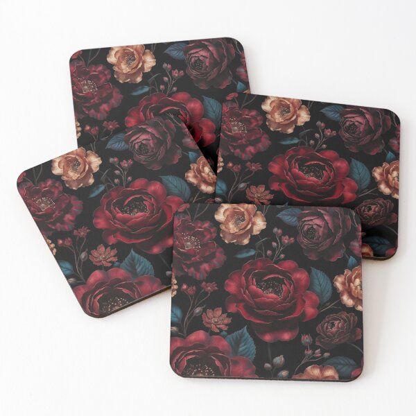 Item preview, Midnight Crimson Rose Pattern | Dark Red Floral Design | Elegant Gothic Botanical Artwork designed and sold by GalleryPeak.