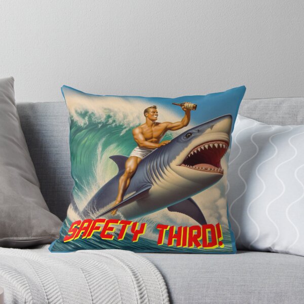 Item preview, Vintage Postcard Shark Rodeo Safety Third Spoof designed and sold by Larry Oates.