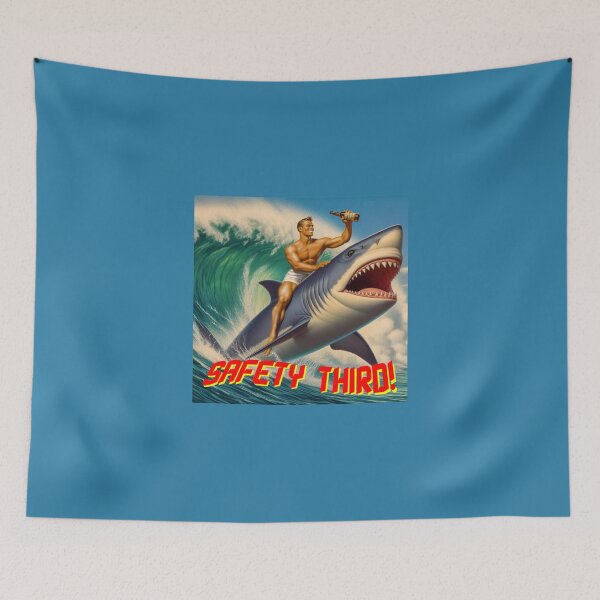 Item preview, Vintage Postcard Shark Rodeo Safety Third Spoof designed and sold by Larry Oates.