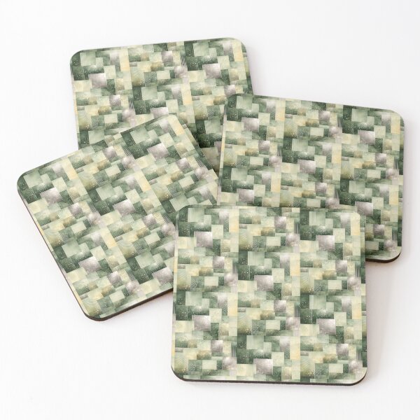 Item preview, Green silver Abstract Geometric Wall Art Print, Modern green Squares Canvas Decor, Contemporary Minimalist Home Office Artwork designed and sold by Hookesmode.