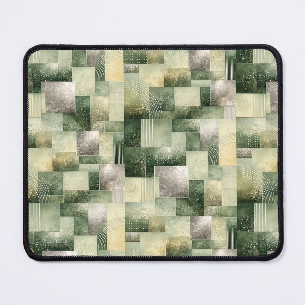 Item preview, Green silver Abstract Geometric Wall Art Print, Modern green Squares Canvas Decor, Contemporary Minimalist Home Office Artwork designed and sold by Hookesmode.