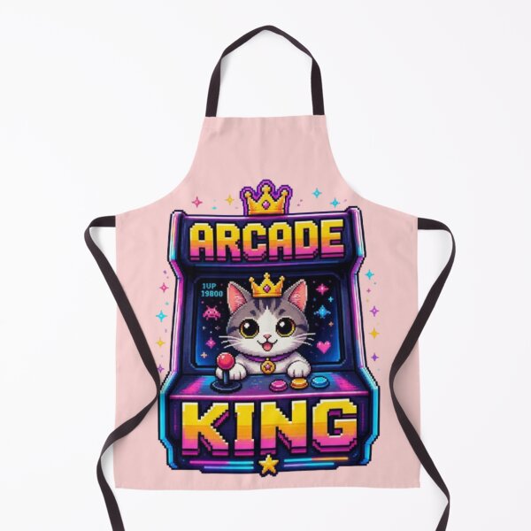 Item preview, Arcade King Gamer Cat Tee designed and sold by Stylestickers55.