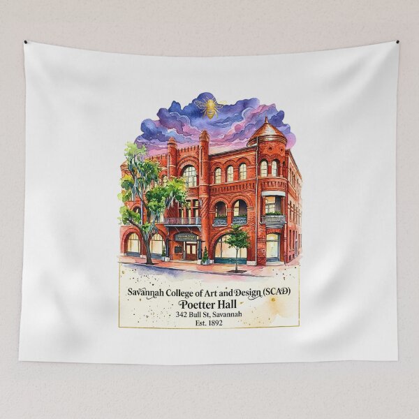 Item preview, SCAD Poetter Hall Savannah Historic Architecture Watercolor designed and sold by EvergreenPark - Tee Studio.