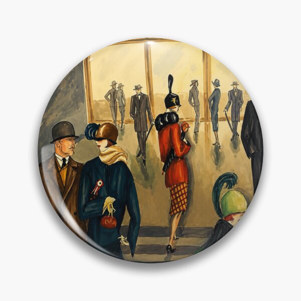 Item preview, Street Scene by Dorte Clara Wolff - Art Deco Vintage Street Scene for Retro Fashion Lovers designed and sold by RickE.