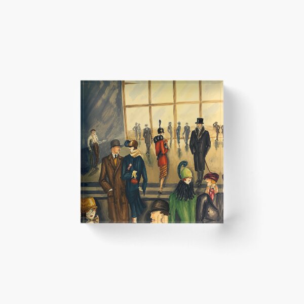Item preview, Street Scene by Dorte Clara Wolff - Art Deco Vintage Street Scene for Retro Fashion Lovers designed and sold by RickE.