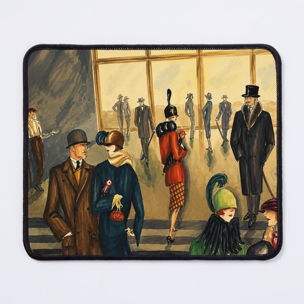 Item preview, Street Scene by Dorte Clara Wolff - Art Deco Vintage Street Scene for Retro Fashion Lovers designed and sold by RickE.