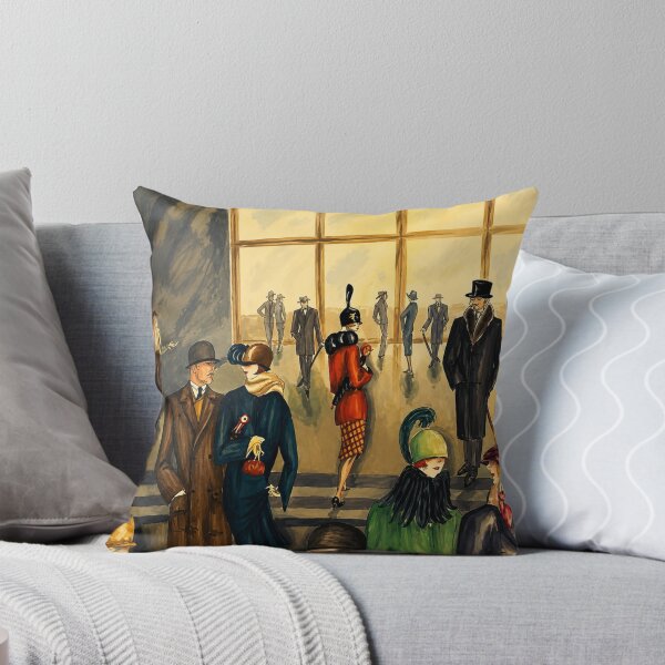Item preview, Street Scene by Dorte Clara Wolff - Art Deco Vintage Street Scene for Retro Fashion Lovers designed and sold by RickE.