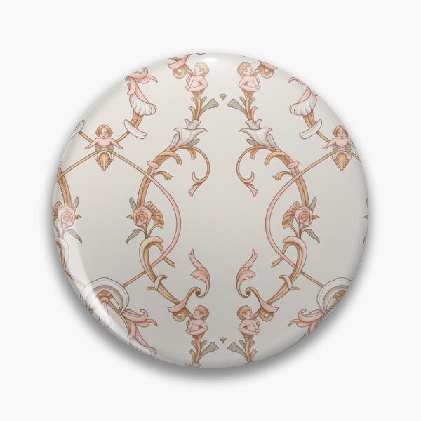 Item preview, Delicate Rococo Cherub Pattern | Ornate Pink Rose Seamless Repeat designed and sold by Midnight Veil Designs.