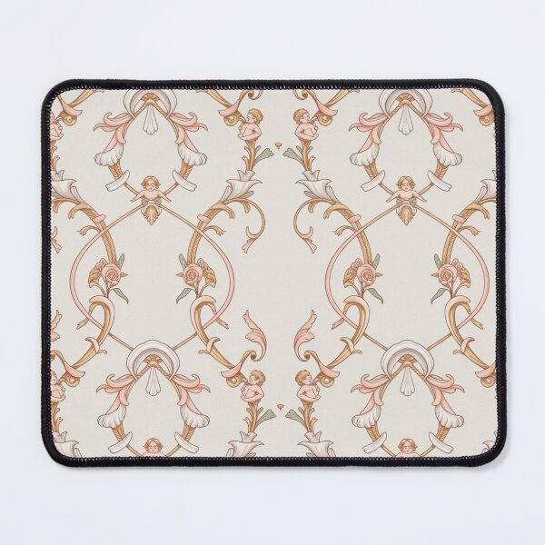 Item preview, Delicate Rococo Cherub Pattern | Ornate Pink Rose Seamless Repeat designed and sold by Midnight Veil Designs.