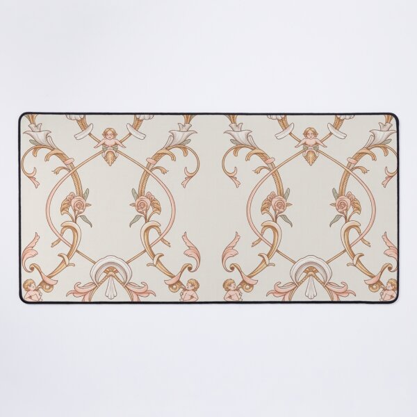 Item preview, Delicate Rococo Cherub Pattern | Ornate Pink Rose Seamless Repeat designed and sold by Midnight Veil Designs.