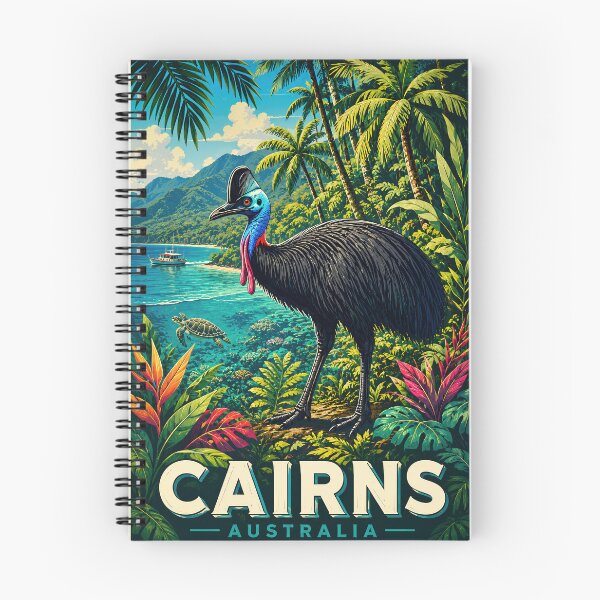 Item preview, Cairns Australia Cassowary Vintage Travel Poster designed and sold by pod24.