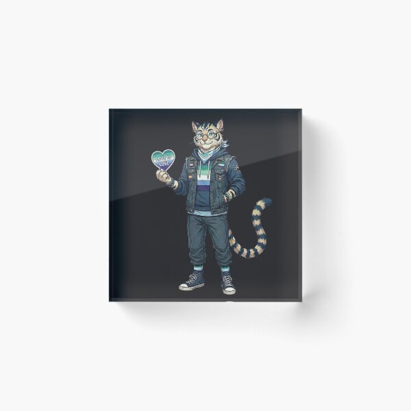 Item preview, Gay Male Pride Tabaxi RPG Sticker designed and sold by AestheticRPG .