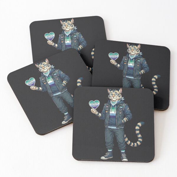 Item preview, Gay Male Pride Tabaxi RPG Sticker designed and sold by AestheticRPG .
