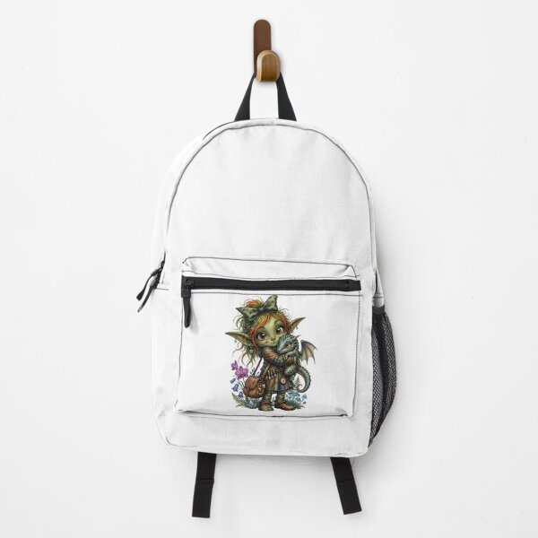 Item preview, Cute Goblin Girl Hugging Baby Dragon designed and sold by Sovereign Supply Co..