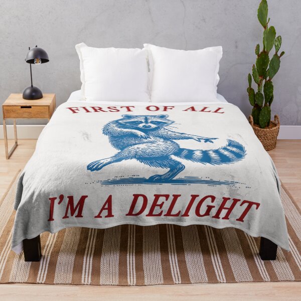 Item preview, First Of All I'm A Delight Raccoon Sassy Animal Lover Funny designed and sold by LysiTHWIP.