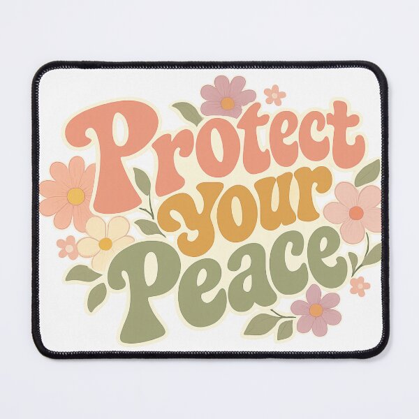 Item preview, Protect Your Peace Groovy Retro Typography Flora designed and sold by Core design hub .