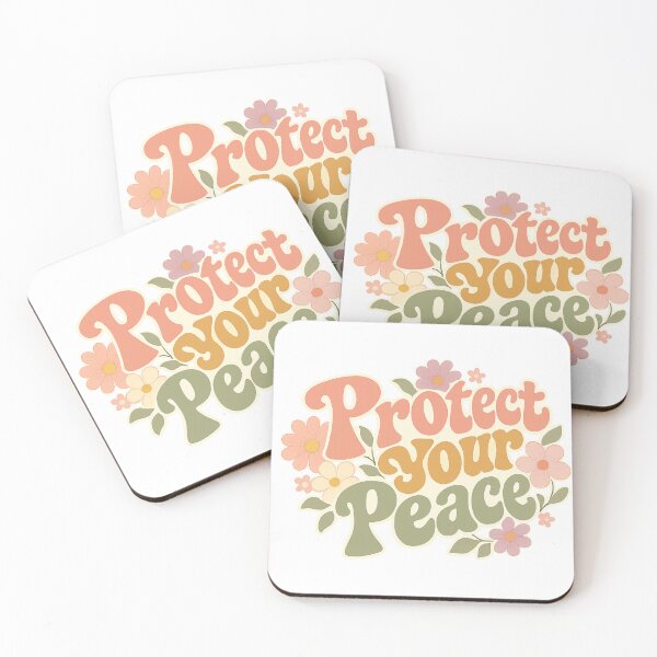 Item preview, Protect Your Peace Groovy Retro Typography Flora designed and sold by Core design hub .