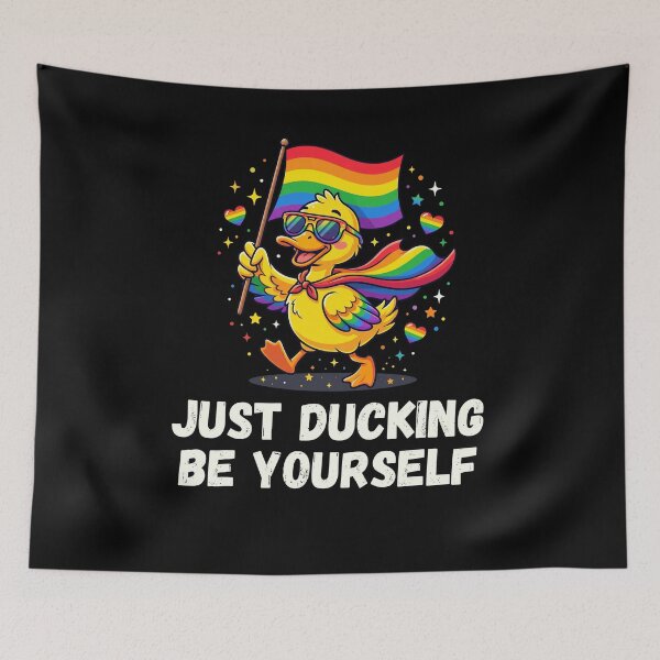 Item preview, JUST DUCKING BE YOURSELF Rainbow Pride Duck designed and sold by snowry.