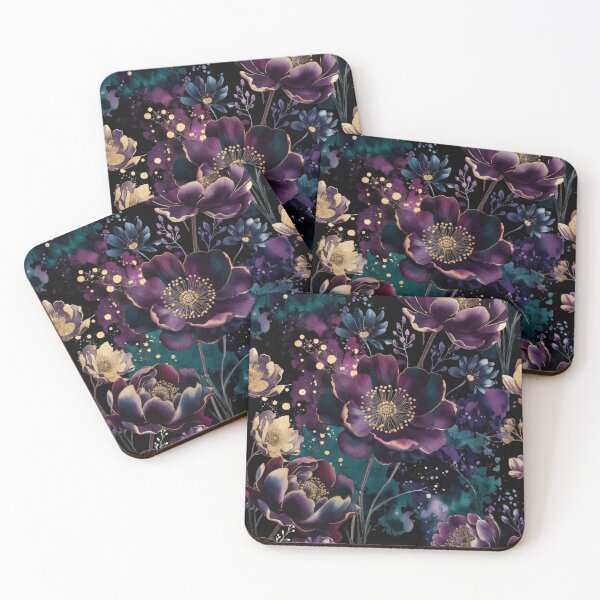 Item preview, Mystic Violet Bloom Pattern | Dark Purple Floral Art | Elegant Watercolor Botanical Design designed and sold by GalleryPeak.