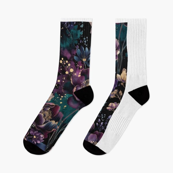 Item preview, Mystic Violet Bloom Pattern | Dark Purple Floral Art | Elegant Watercolor Botanical Design designed and sold by GalleryPeak.