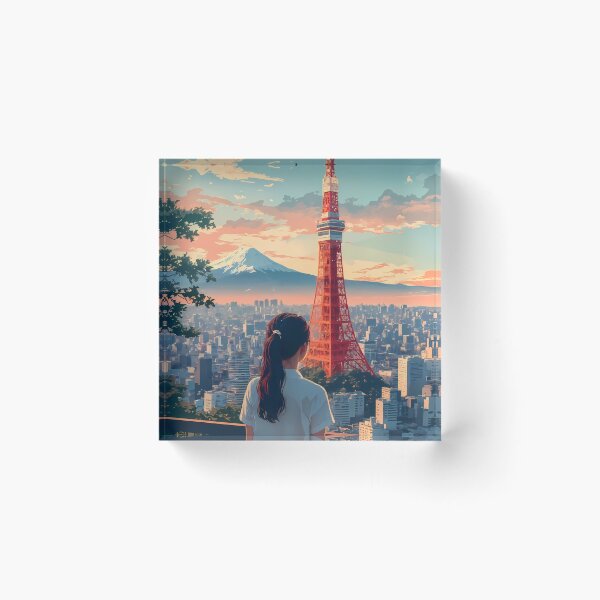 Item preview, Anime Girl Tokyo Tower Dreamscape View designed and sold by JacksoonLester.