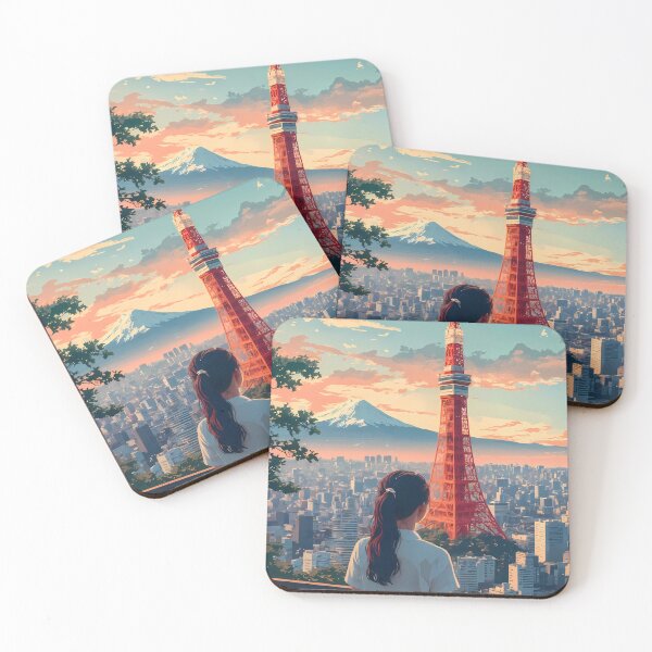 Item preview, Anime Girl Tokyo Tower Dreamscape View designed and sold by JacksoonLester.