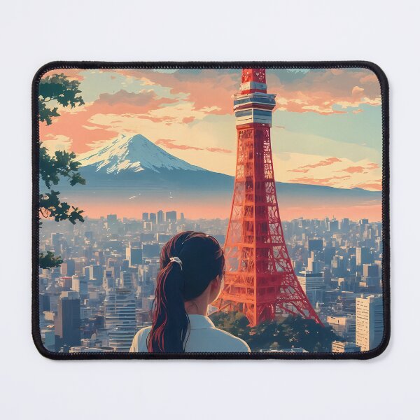 Item preview, Anime Girl Tokyo Tower Dreamscape View designed and sold by JacksoonLester.