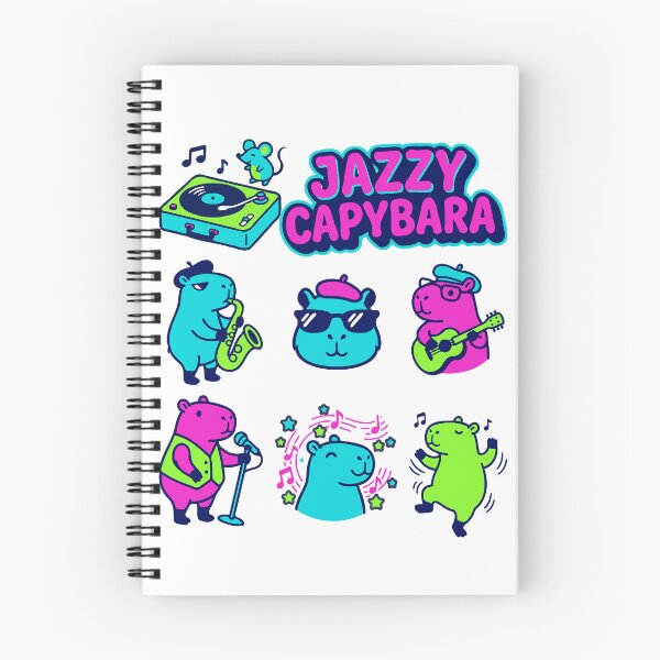 Item preview, Jazzy Capybara - Music Capy Sticker Pack - Tee - Light Version designed and sold by RedStreamStudio.