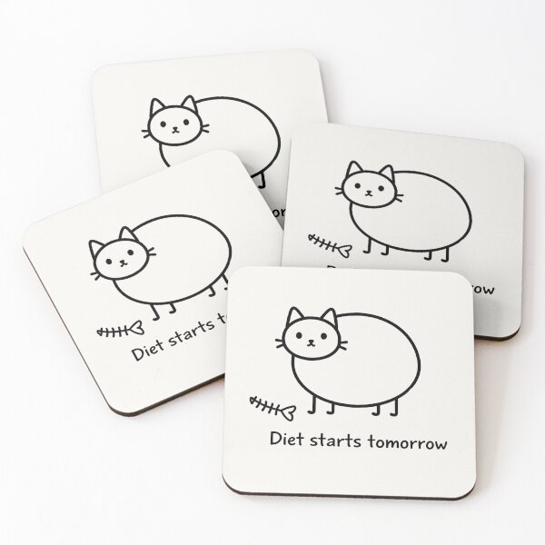 Item preview, Diet Starts Tomorrow Funny Fat Cat Chonker Poster designed and sold by PixelQ.