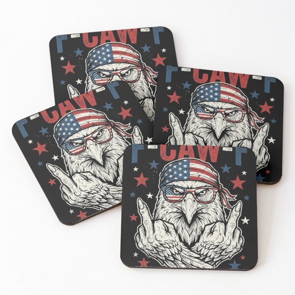 Item preview, Bald Eagle F-Caw-F Middle Finger Usa Flag Biker Grunge designed and sold by longngusuc.