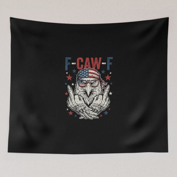 Item preview, Bald Eagle F-Caw-F Middle Finger Usa Flag Biker Grunge designed and sold by longngusuc.