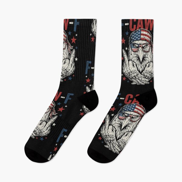 Item preview, Bald Eagle F-Caw-F Middle Finger Usa Flag Biker Grunge designed and sold by longngusuc.