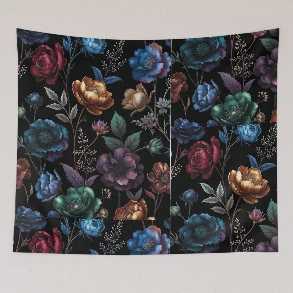 Item preview, Midnight Botanical Elegance Pattern | Dark Floral Garden Design | Luxury Vintage Flower Artwork designed and sold by GalleryPeak.
