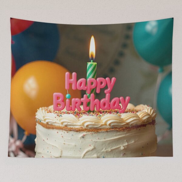 Item preview, Happy Birthday Frosted Cake Card designed and sold by IntelliMindDesigns.