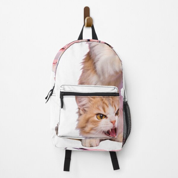 Item preview, Angry Ginger Cat with Pink Robot Vacuum designed and sold by OksArtStudio.
