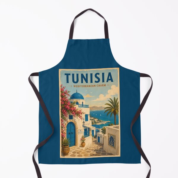 Item preview, Tunisia Landscape Illustration Travel Art Vintage designed and sold by KrisSidDesigns.