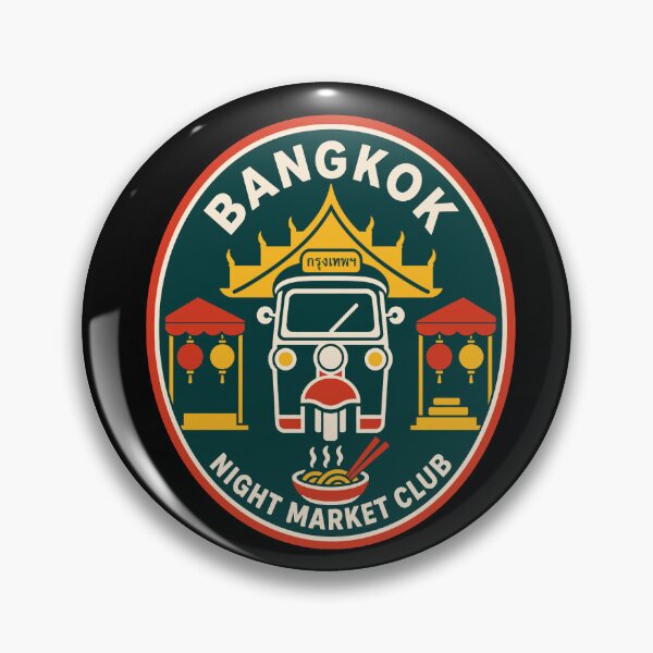 Item preview, Bangkok Night Market Tuk Tuk Street Food Badge designed and sold by Lyfeinsights.